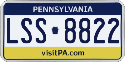 PA license plate LSS8822