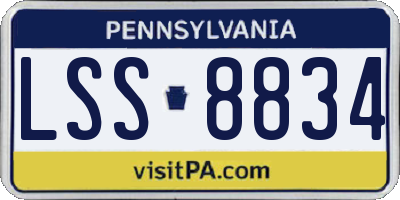 PA license plate LSS8834