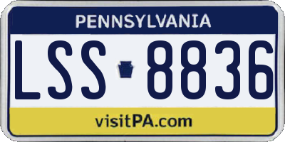 PA license plate LSS8836