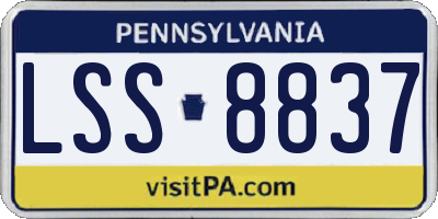 PA license plate LSS8837