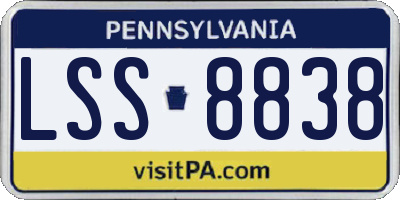 PA license plate LSS8838