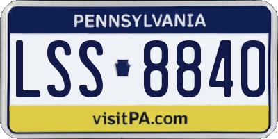 PA license plate LSS8840