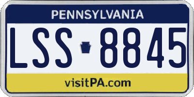 PA license plate LSS8845