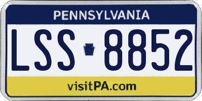 PA license plate LSS8852