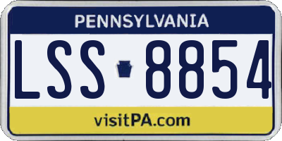 PA license plate LSS8854