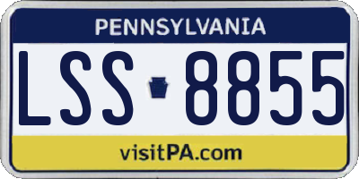 PA license plate LSS8855