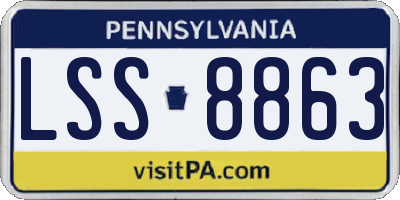 PA license plate LSS8863