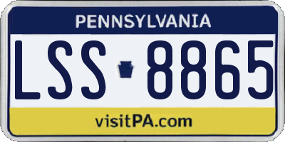 PA license plate LSS8865