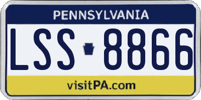 PA license plate LSS8866