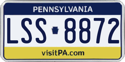 PA license plate LSS8872