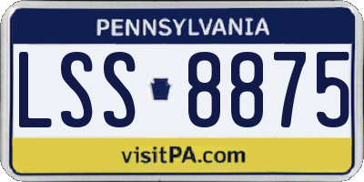 PA license plate LSS8875