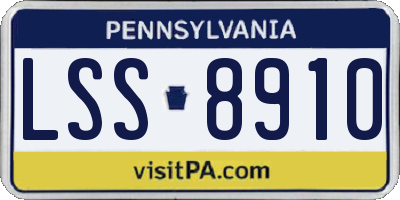PA license plate LSS8910