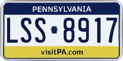 PA license plate LSS8917