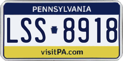 PA license plate LSS8918