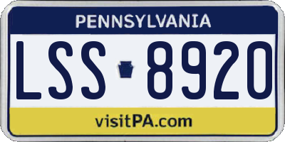 PA license plate LSS8920