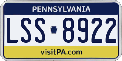 PA license plate LSS8922