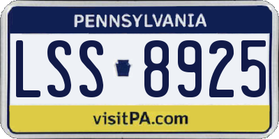 PA license plate LSS8925
