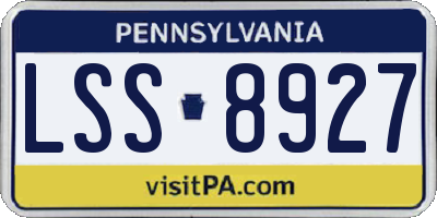 PA license plate LSS8927