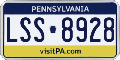PA license plate LSS8928