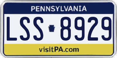PA license plate LSS8929