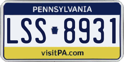 PA license plate LSS8931