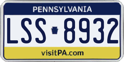 PA license plate LSS8932