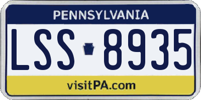 PA license plate LSS8935