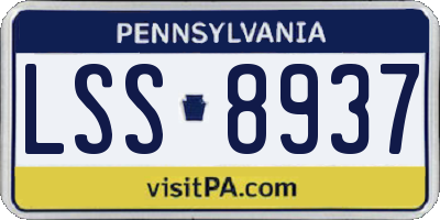 PA license plate LSS8937