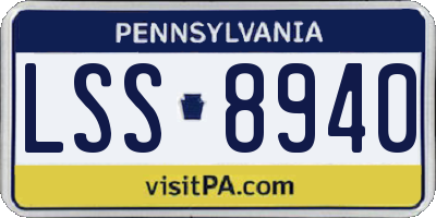PA license plate LSS8940