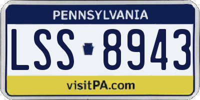PA license plate LSS8943