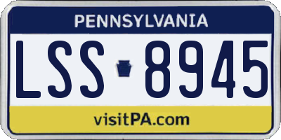 PA license plate LSS8945