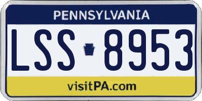 PA license plate LSS8953