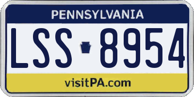 PA license plate LSS8954