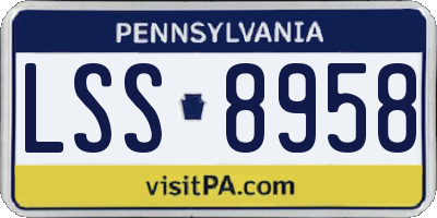 PA license plate LSS8958