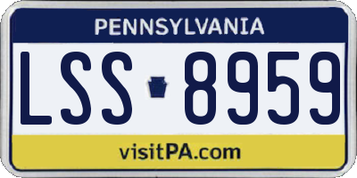 PA license plate LSS8959