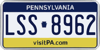 PA license plate LSS8962