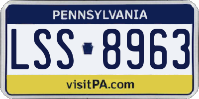 PA license plate LSS8963