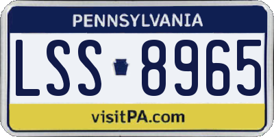 PA license plate LSS8965