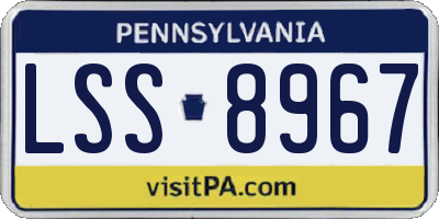 PA license plate LSS8967