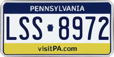 PA license plate LSS8972