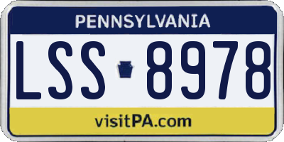 PA license plate LSS8978