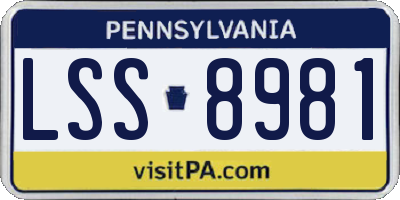 PA license plate LSS8981