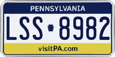 PA license plate LSS8982