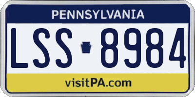 PA license plate LSS8984