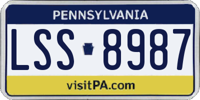 PA license plate LSS8987