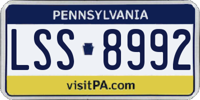 PA license plate LSS8992