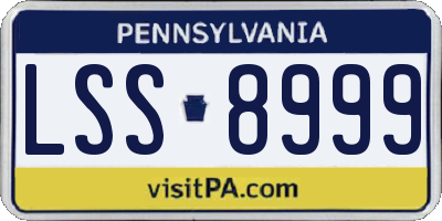 PA license plate LSS8999