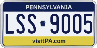 PA license plate LSS9005