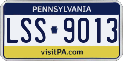 PA license plate LSS9013
