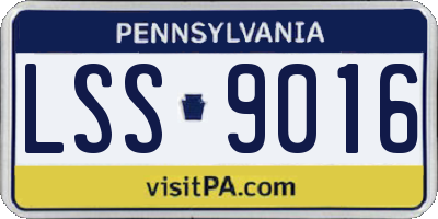 PA license plate LSS9016